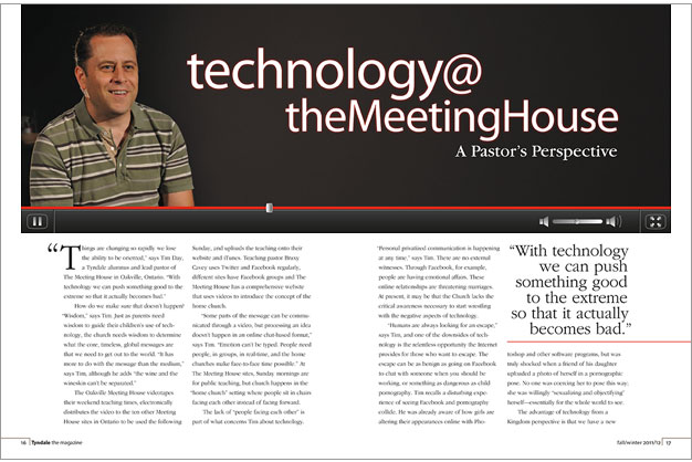 Tyndale magazine spread image